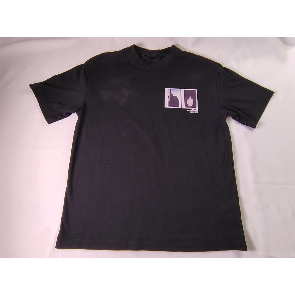 H&M Blue Forever MMXXIV Loose Fit Black Polaroid Graphic T-Shirt Mens US S Small